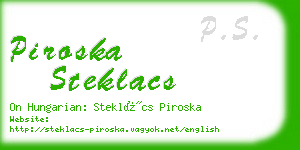 piroska steklacs business card